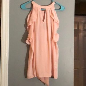NWOT New York & Company Pink cold shoulder blouse